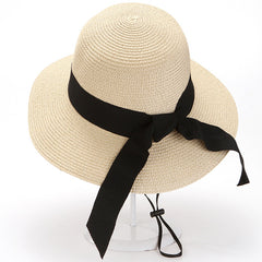 Foldable Dome Sun Protection Ladies Summer Straw Hat