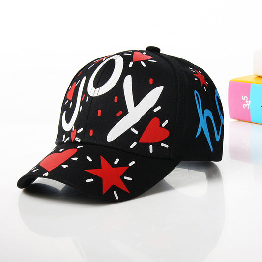 Parent-child Boys And Girls Curved Brim Graffiti Baseball Hat