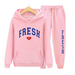 Fashion Printed Sports Sweater Warm Hoodie Casual Suit