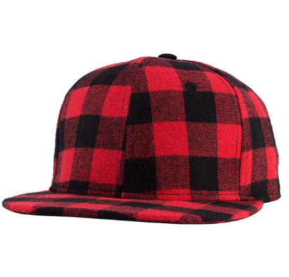 Red Black Plaid Baseball For Women Men Couple Snapback Hip Simple England Style Bone Hats
