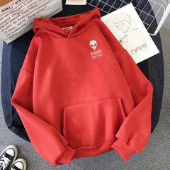 Winter Autumn Pullovers Alien Print Solid Women Hoodies