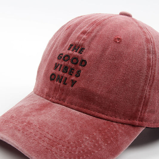Washed New THE GOOD VIBES ONLY Dad Hat Men Women Cotton Baseball Cap Bone Snapback Cap Hats Bone Garros Wholesale