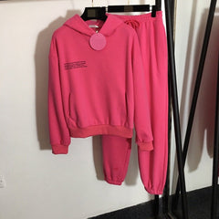 Solid Cotton Women Sweatsuits, Hooded, Sweatshirts, Hoodies Track Pants Joggers