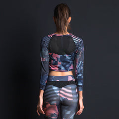 Three-piece Printed European And American Sports Fitness Suit