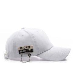 Sunscreen Solid Color Patch Chain Cap