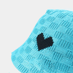 Summer Hollow Breathable Face Small Love Bucket Hat