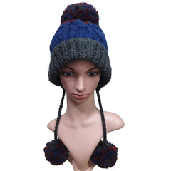 Winter Warm Knitted Wool Ear Protection Hair Ball Hat