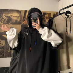 Fashion Velvet Padded Fake Two-piece Sports Hoodie