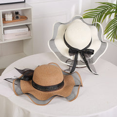 Women's Mesh Gauze Outdoor Large Brim Sun Hat