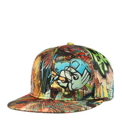 Foreign Trade Trend New Hat Female 3D Graffiti Flat Edge Hip Hop Hat