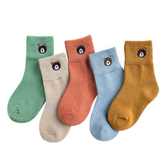 Embroidered striped baby socks cute animal baby cotton socks