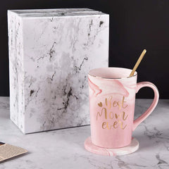 Gifts for Mom - Best Mom Ever Coffee Mug, Best Mom Gifts for Mothers Day, Birthday Gifts, Mother'S Day Gifts, Christmas Gifts, 14 Fl Oz Pink Marble Coffee Mugs Ceramic Mug Tea Cup