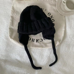 Keep Warm Pure Color Ear Protection Knitting Woolen Cap