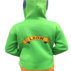 Printed red and green children's sports and leisure sweater