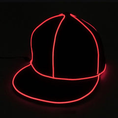 New flat edge EL light hat Men's light baseball cap hiphop street dance tide fluorescent hip hop hat