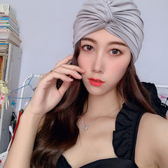 Ladies Ins Solid Color Comfortable Swimming Hat For Hot Springs