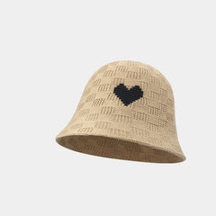 Summer Hollow Breathable Face Small Love Bucket Hat