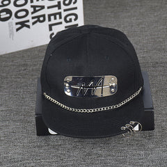Punk wind hoop flat round cap written along baseball hip-hop