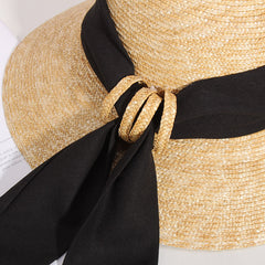 Vintage Streamer Ladies Large Eaves Natural Straw