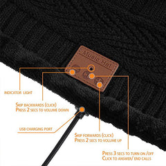 Earphone Music Hat Plus Velvet Warm Bluetooth Hat