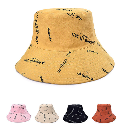 Women's Double Sided Printing Fisherman Hat Big Brim Fashion