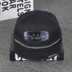 Punk wind hoop flat round cap written along baseball hip-hop