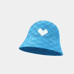 Summer Hollow Breathable Face Small Love Bucket Hat