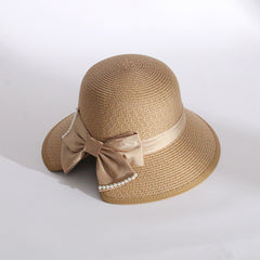 Women's Fashion Pearl Large Eaves Cover Face Sun Protection Fisherman's Hat