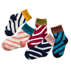 Embroidered striped baby socks cute animal baby cotton socks