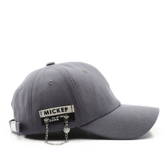 Sunscreen Solid Color Patch Chain Cap