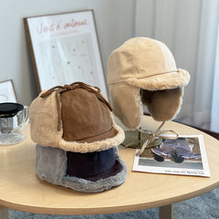 Electric Car Lamb Velvet Plus Velvet Leifeng Hat