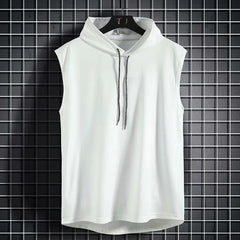 Short Sleeve Quick Dry Vest Men's For Summer Black Grey Tshirt GYM Tank Top Tees With Hoodies Fashion Clothes OverSized