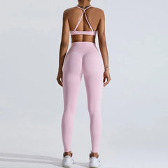 Gym Clothes Women 2 Pcs Yoga Set Sports Bra Seamless High Waist Leggings Women's Tracksuit Sportswear Fitness Suit Activewear