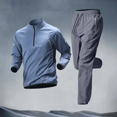 Men's Fall Running Tracksuit Casual Outdoor Quick-Dry Running Clothes for Autumn Spring Ideal Gym Track Field Sports Training