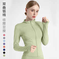 S-3XL Women's Tracksuit Jacket Slim Fit Long Sleeved Fitness Coat Yoga Tops With Thumb Holes Gym Jacket Workout Sweatshirts2025