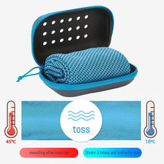 Clearance_Quick Drying Cooling Towel Soft Breathable Chilly Sweat Absorption Cold Towel with Storage Box Sports Running Yoga Gym