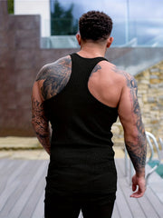 Summer thin gym clothes quick-drying vest men's I-shaped vertical stripes muscular sports cover iron trim high elasticity
