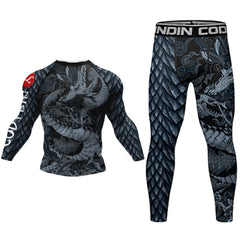 Cody Men Grappling Wear With Print Jiu jitsu No Gi Bjj Rashguard Exercise Polyester Sportswear MMA Running Gym Clothes