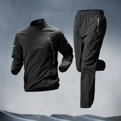 Men's Fall Running Tracksuit Casual Outdoor Quick-Dry Running Clothes for Autumn Spring Ideal Gym Track Field Sports Training