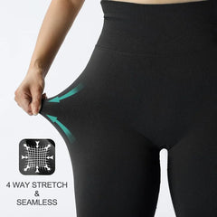 Knitted Seamless Fitness Leggings GYM Pants Women High Waist Push Up Leggings Tight Peach Buttocks Yoga Pants