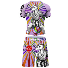 Popular Beach Surf Wear Short Sets For jiu jitsu Bjj No Gi Rashguard+Grappling Shorts Cool Westling stretchy Running Gym Clothes