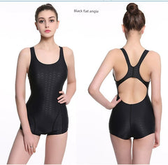 Swimsuit Women's Professional Training One-Piece Boxer Sports Swimsuit Imitation Shark Skin Quick-Drying plus Size Learn Swimming
