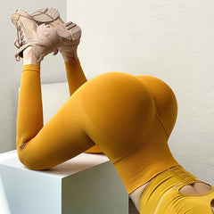 Knitted Seamless Fitness Leggings GYM Pants Women High Waist Push Up Leggings Tight Peach Buttocks Yoga Pants