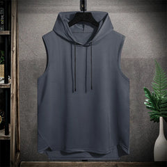 Short Sleeve Quick Dry Vest Men's For 2024 Summer Black Grey Tshirt GYM Tank Top Tees With Hoodies Fashion Clothes OverSize 4XL