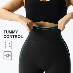 Knitted Seamless Fitness Leggings GYM Pants Women High Waist Push Up Leggings Tight Peach Buttocks Yoga Pants