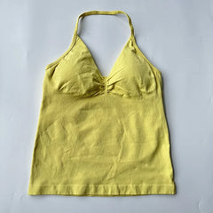 New Impact Sports Yoga Vest Women's Fitness Yoga Top Gym Clothes Workout Backless Scrunch Built-in Bra With Cups Tops