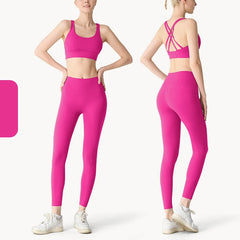 2 Piece Yoga Clothes Women's Tracksuit Athletic Wear Pilates Fitness Suit Gym Workout Push Up Clothes Sports Bra Leggings Suit