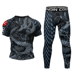 Cody Men Grappling Wear With Print Jiu jitsu No Gi Bjj Rashguard Exercise Polyester Sportswear MMA Running Gym Clothes