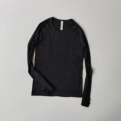 Yoga Clothes for Women, Sports Tops, Round Neck,, Seamless, Slim, Running Shirt Fitness Workout Long Sleeves Gym T shirt, Winter