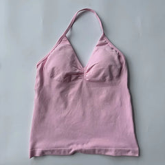 New Impact Sports Yoga Vest Women's Fitness Yoga Top Gym Clothes Workout Backless Scrunch Built-in Bra With Cups Tops